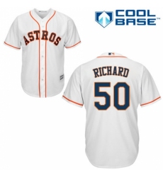 Youth Majestic Houston Astros #50 J.R. Richard Replica White Home Cool Base MLB Jersey