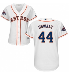 Women's Majestic Houston Astros #44 Roy Oswalt Authentic White Home 2017 World Series Champions Cool Base MLB Jersey