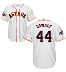 Youth Majestic Houston Astros #44 Roy Oswalt Authentic White Home 2017 World Series Champions Cool Base MLB Jersey