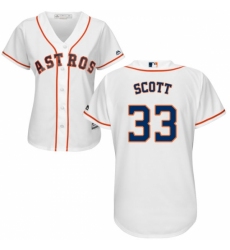 Women's Majestic Houston Astros #33 Mike Scott Replica White Home Cool Base MLB Jersey