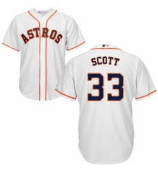 Youth Majestic Houston Astros #33 Mike Scott Replica White Home Cool Base MLB Jersey