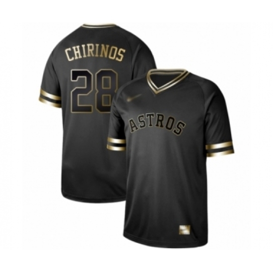 Men's Houston Astros #28 Robinson Chirinos Authentic Black Gold Fashion Baseball Jersey Men's Houston Astros #28 Robinson Chirinos Authentic Black Gold Fashion Baseball Jersey