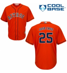 Men's Majestic Houston Astros #25 Jose Cruz Jr. Replica Orange Alternate Cool Base MLB Jersey