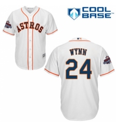 Youth Majestic Houston Astros #24 Jimmy Wynn Replica White Home 2017 World Series Champions Cool Base MLB Jersey