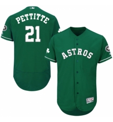 Men's Majestic Houston Astros #21 Andy Pettitte Green Celtic Flexbase Authentic Collection MLB Jersey