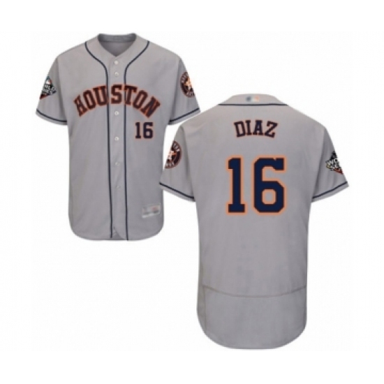 Men's Houston Astros #16 Aledmys Diaz Grey Road Flex Base Authentic Collection 2019 World Series Bound Baseball Jersey Men's Houston Astros #16 Aledmys Diaz Grey Road Flex Base Authentic Collection 2019 World Series Bound Baseball Jersey