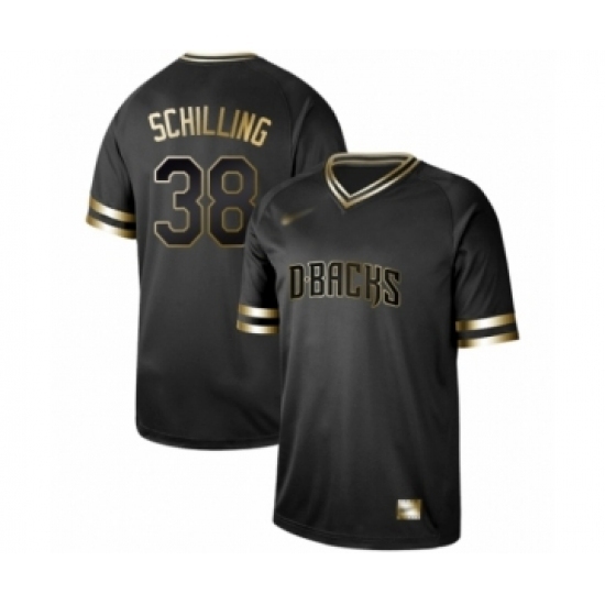 Men's Arizona Diamondbacks #38 Curt Schilling Authentic Black Gold Fashion Baseball Jersey Men's Arizona Diamondbacks #38 Curt Schilling Authentic Black Gold Fashion Baseball Jersey