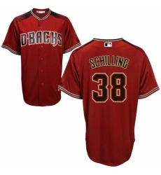 Men's Majestic Arizona Diamondbacks #38 Curt Schilling Authentic Red Alternate Cool Base MLB Jersey