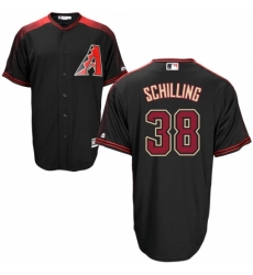 Men's Majestic Arizona Diamondbacks #38 Curt Schilling Replica Black Alternate Home Cool Base MLB Jersey