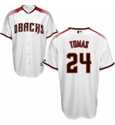 Men's Majestic Arizona Diamondbacks #24 Yasmany Tomas Replica White Home Cool Base MLB Jersey Men's Majestic Arizona Diamondbacks #24 Yasmany Tomas Replica White Home Cool Base MLB Jersey