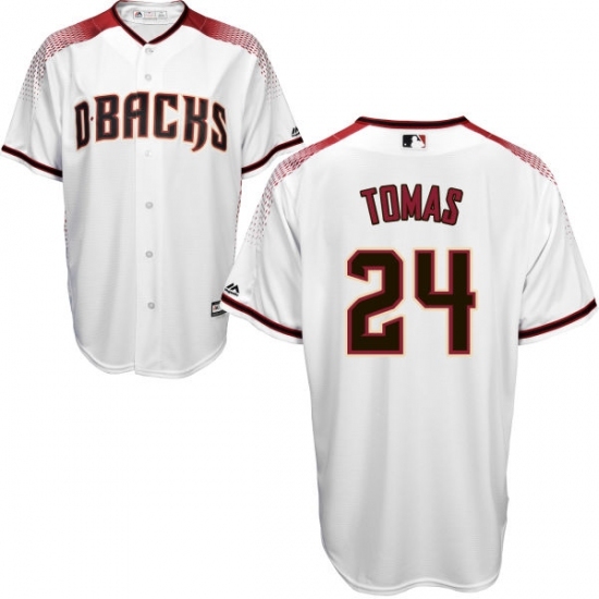 Men's Majestic Arizona Diamondbacks #24 Yasmany Tomas Replica White Home Cool Base MLB Jersey Men's Majestic Arizona Diamondbacks #24 Yasmany Tomas Replica White Home Cool Base MLB Jersey