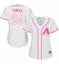 Women's Majestic Arizona Diamondbacks #24 Yasmany Tomas Authentic White Fashion MLB Jersey Women's Majestic Arizona Diamondbacks #24 Yasmany Tomas Authentic White Fashion MLB Jersey