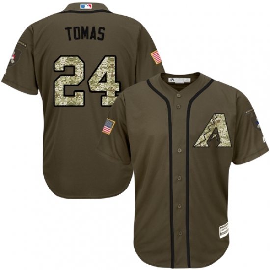 Youth Majestic Arizona Diamondbacks #24 Yasmany Tomas Authentic Green Salute to Service MLB Jersey Youth Majestic Arizona Diamondbacks #24 Yasmany Tomas Authentic Green Salute to Service MLB Jersey