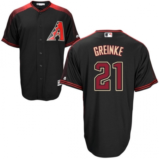 Men's Majestic Arizona Diamondbacks #21 Zack Greinke Authentic Black Alternate Home Cool Base MLB Jersey Men's Majestic Arizona Diamondbacks #21 Zack Greinke Authentic Black Alternate Home Cool Base MLB Jersey