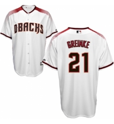 Men's Majestic Arizona Diamondbacks #21 Zack Greinke Authentic White Home Cool Base MLB Jersey Men's Majestic Arizona Diamondbacks #21 Zack Greinke Authentic White Home Cool Base MLB Jersey