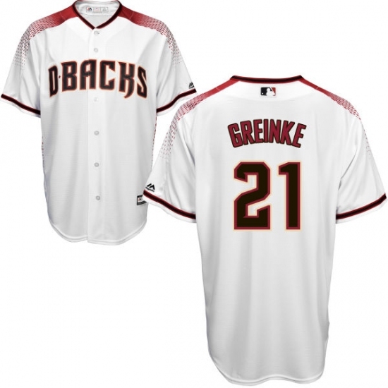 Men's Majestic Arizona Diamondbacks #21 Zack Greinke Authentic White Home Cool Base MLB Jersey Men's Majestic Arizona Diamondbacks #21 Zack Greinke Authentic White Home Cool Base MLB Jersey