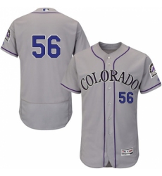 Men's Majestic Colorado Rockies #56 Greg Holland Grey Flexbase Authentic Collection MLB Jersey