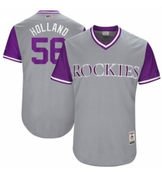 Men's Majestic Colorado Rockies #56 Greg Holland 