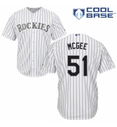 Men's Majestic Colorado Rockies #51 Jake McGee Replica White Home Cool Base MLB Jersey