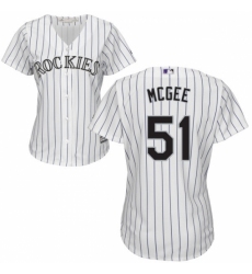 Women's Majestic Colorado Rockies #51 Jake McGee Replica White Home Cool Base MLB Jersey