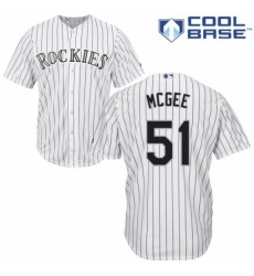 Youth Majestic Colorado Rockies #51 Jake McGee Replica White Home Cool Base MLB Jersey