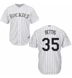 Men's Majestic Colorado Rockies #35 Chad Bettis Replica White Home Cool Base MLB Jersey