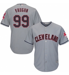 Men's Majestic Cleveland Indians #99 Ricky Vaughn Replica Grey Road Cool Base MLB Jersey