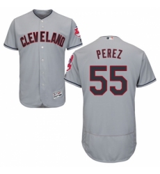 Men's Majestic Cleveland Indians #55 Roberto Perez Grey Flexbase Authentic Collection MLB Jersey