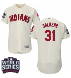 Men's Majestic Cleveland Indians #31 Danny Salazar Cream 2016 World Series Bound Flexbase Authentic Collection MLB Jersey