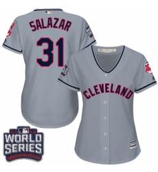 Women's Majestic Cleveland Indians #31 Danny Salazar Authentic Grey Road 2016 World Series Bound Cool Base MLB Jersey Women's Majestic Cleveland Indians #31 Danny Salazar Authentic Grey Road 2016 World Series Bound Cool Base MLB Jersey