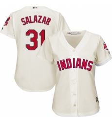 Women's Majestic Cleveland Indians #31 Danny Salazar Replica Cream Alternate 2 Cool Base MLB Jersey Women's Majestic Cleveland Indians #31 Danny Salazar Replica Cream Alternate 2 Cool Base MLB Jersey