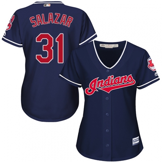 Women's Majestic Cleveland Indians #31 Danny Salazar Replica Navy Blue Alternate 1 Cool Base MLB Jersey Women's Majestic Cleveland Indians #31 Danny Salazar Replica Navy Blue Alternate 1 Cool Base MLB Jersey