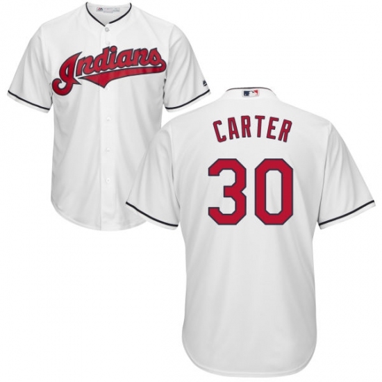 Men's Majestic Cleveland Indians #30 Joe Carter Replica White Home Cool Base MLB Jersey Men's Majestic Cleveland Indians #30 Joe Carter Replica White Home Cool Base MLB Jersey