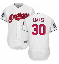 Men's Majestic Cleveland Indians #30 Joe Carter White 2016 World Series Bound Flexbase Authentic Collection MLB Jersey