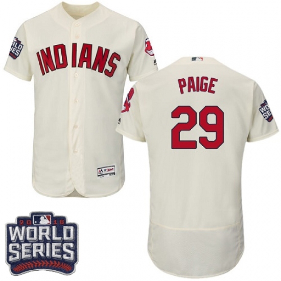 Men's Majestic Cleveland Indians #29 Satchel Paige Cream 2016 World Series Bound Flexbase Authentic Collection MLB Jersey Men's Majestic Cleveland Indians #29 Satchel Paige Cream 2016 World Series Bound Flexbase Authentic Collection MLB Jersey