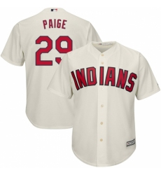 Men's Majestic Cleveland Indians #29 Satchel Paige Replica Cream Alternate 2 Cool Base MLB Jersey