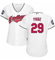 Women's Majestic Cleveland Indians #29 Satchel Paige Authentic White Home 2016 World Series Bound Cool Base MLB Jersey Women's Majestic Cleveland Indians #29 Satchel Paige Authentic White Home 2016 World Series Bound Cool Base MLB Jersey