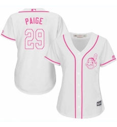 Women's Majestic Cleveland Indians #29 Satchel Paige Replica White Fashion Cool Base MLB Jersey Women's Majestic Cleveland Indians #29 Satchel Paige Replica White Fashion Cool Base MLB Jersey