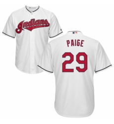 Youth Majestic Cleveland Indians #29 Satchel Paige Replica White Home Cool Base MLB Jersey Youth Majestic Cleveland Indians #29 Satchel Paige Replica White Home Cool Base MLB Jersey