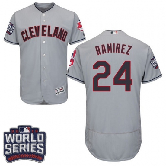 Men's Majestic Cleveland Indians #24 Manny Ramirez Grey 2016 World Series Bound Flexbase Authentic Collection MLB Jersey Men's Majestic Cleveland Indians #24 Manny Ramirez Grey 2016 World Series Bound Flexbase Authentic Collection MLB Jersey