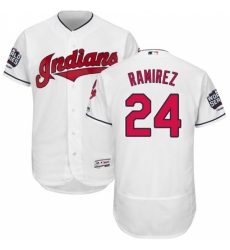 Men's Majestic Cleveland Indians #24 Manny Ramirez White 2016 World Series Bound Flexbase Authentic Collection MLB Jersey