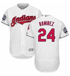 Men's Majestic Cleveland Indians #24 Manny Ramirez White 2016 World Series Bound Flexbase Authentic Collection MLB Jersey