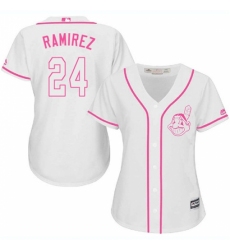 Women's Majestic Cleveland Indians #24 Manny Ramirez Replica White Fashion Cool Base MLB Jersey