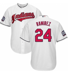 Youth Majestic Cleveland Indians #24 Manny Ramirez Authentic White Home 2016 World Series Bound Cool Base MLB Jersey