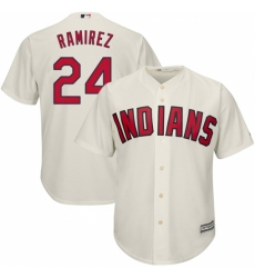Youth Majestic Cleveland Indians #24 Manny Ramirez Replica Cream Alternate 2 Cool Base MLB Jersey
