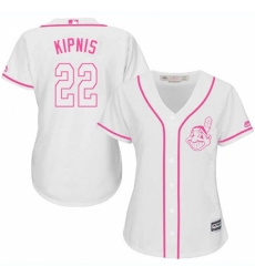 Women's Majestic Cleveland Indians #22 Jason Kipnis Replica White Fashion Cool Base MLB Jersey