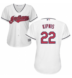 Women's Majestic Cleveland Indians #22 Jason Kipnis Replica White Home Cool Base MLB Jersey