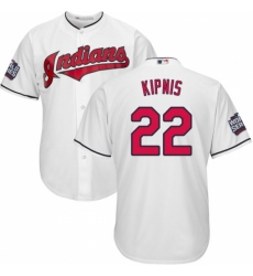 Youth Majestic Cleveland Indians #22 Jason Kipnis Authentic White Home 2016 World Series Bound Cool Base MLB Jersey