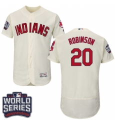 Men's Majestic Cleveland Indians #20 Eddie Robinson Cream 2016 World Series Bound Flexbase Authentic Collection MLB Jersey Men's Majestic Cleveland Indians #20 Eddie Robinson Cream 2016 World Series Bound Flexbase Authentic Collection MLB Jersey
