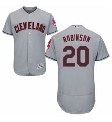 Men's Majestic Cleveland Indians #20 Eddie Robinson Grey Flexbase Authentic Collection MLB Jersey Men's Majestic Cleveland Indians #20 Eddie Robinson Grey Flexbase Authentic Collection MLB Jersey